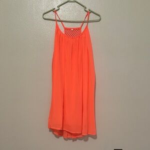 Vibrant Neon Orange Sleeveless Dress
